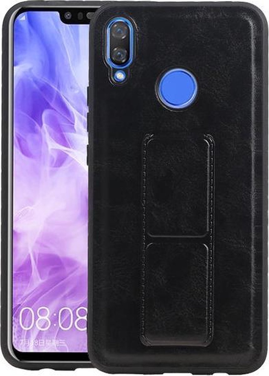 Grip Stand Hardcase Backcover voor Huawei Nova 3 Zwart