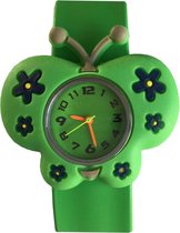 Fako® - Kinderhorloge - Slap On - Vlinder - Groen