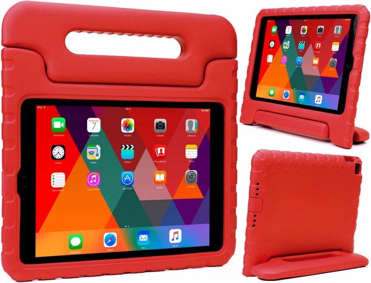 Hoesje - Geschikt voor Apple iPad 5 (2017) - 9.7 inch - 5e Generatie - Kinderhoes Shockproof Bumper - Kidsproof Case - Tablethoes - Kinder Hoes Cover - Rood