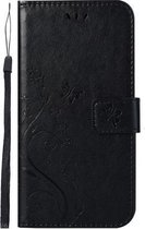 Shop4 - Samsung Galaxy A50 Hoesje - Wallet Case Vlinder Patroon Zwart