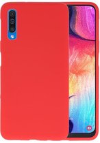 Bestcases Color Telefoonhoesje - Backcover Hoesje - Siliconen Case Back Cover voor Samsung Galaxy A50 - Rood
