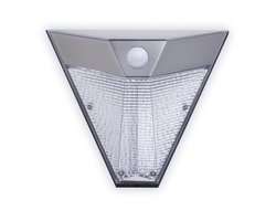 Smartwares 10.045.86 - Wandlamp Driehoek buitenlamp - 3000 K licht - 15 tot 75 Lumen - 240 × 125 × 190 mm - RVS