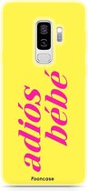 Fooncase Hoesje Geschikt voor Samsung Galaxy S9 Plus - Shockproof Case - Back Cover / Soft Case - Adios Bebe / Geel & Roze