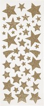 Glitter stickers vel 10x24 cm circa 110 stuk goud sterren 2v