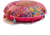 Kussen - roze - rond - 46 cm - Ibiza - Bohemian - Boho.