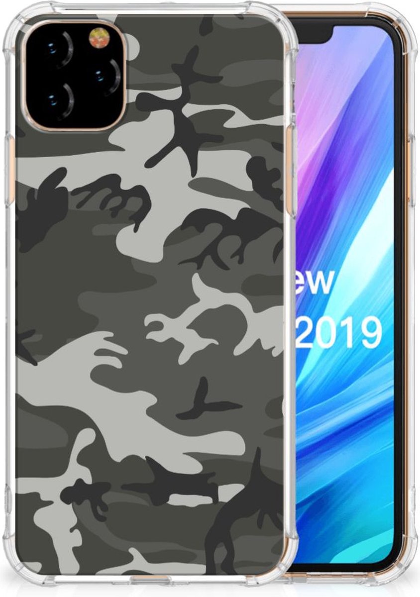 Apple iPhone 11 Pro Max Doorzichtige Silicone Hoesje Army Light