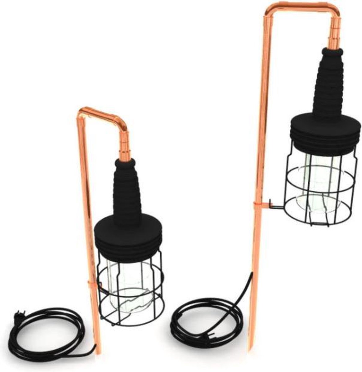 Koperen buitenlamp met grondspie | tuinlamp
