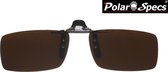 Polar Specs® 30x119 mm. Aluminium Opklapbare Voorhanger – Clip on Zonnebril – Brilclip – Voorzetbril – Polarized Brown – Unisex