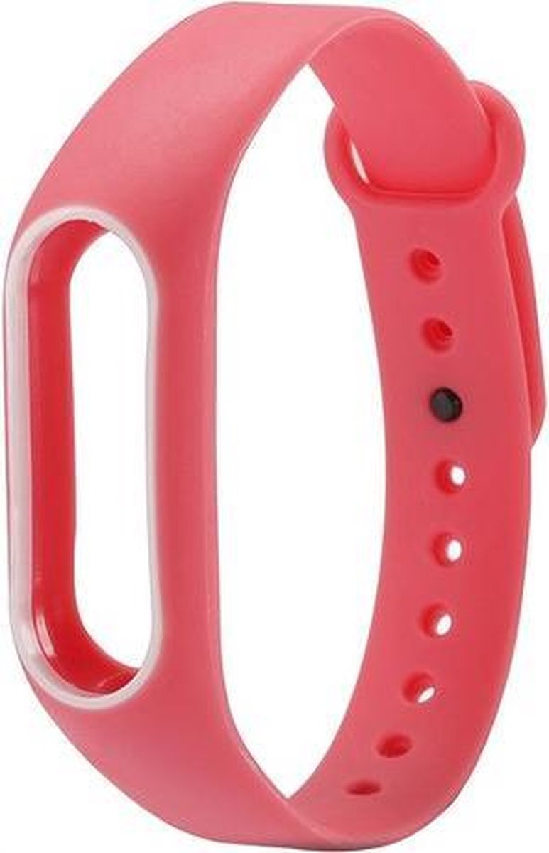 watchbands-shop.nl Siliconen bandje - Xiaomi Mi Band 2 - Roze/Wit
