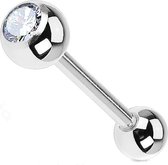 G23 Titanium Jewelled Barbell Wit - 1.2 x 10 mm