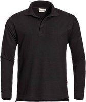 Santino Matt Polo-shirt lange mouwen - Zwart - L