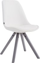 CLP Laval Bezoekersstoel - Vierkant - Kunstleer grijs wit