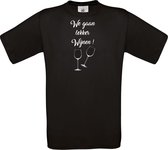 mijncadeautje T-shirt - unisex - Lekker wijnen - cadeautip - zwart - maat XL