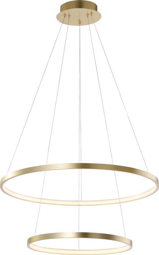 Leuchten Direct anella - Moderne LED Hanglamp - 1 lichts - Ø 500 mm - Goud/messing - Woonkamer | Slaapkamer | Keuken