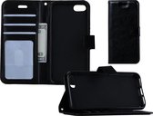 Hoes voor iPhone 7/8 Flip Case Cover Flip Hoesje Book Case Hoes - Zwart