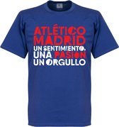 Atletico Madrid Motto T-Shirt - Blauw - M