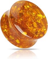 16 mm Double-flared plug Amber