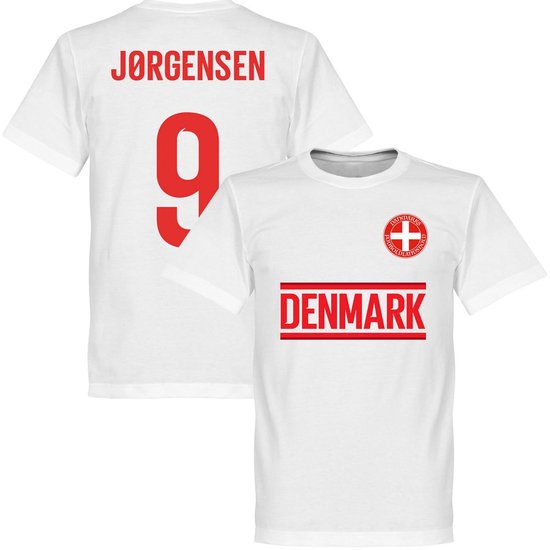 Denemarken Jorgensen 9 Team T-Shirt - Wit - XXXL