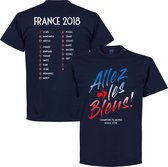 Frankrijk Allez Les Bleus WK Selectie 2018 T-Shirt - Navy - XXL