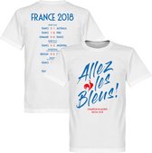 Frankrijk Allez Les Bleus WK 2018 Road To Victory T-Shirt - Wit - 5XL