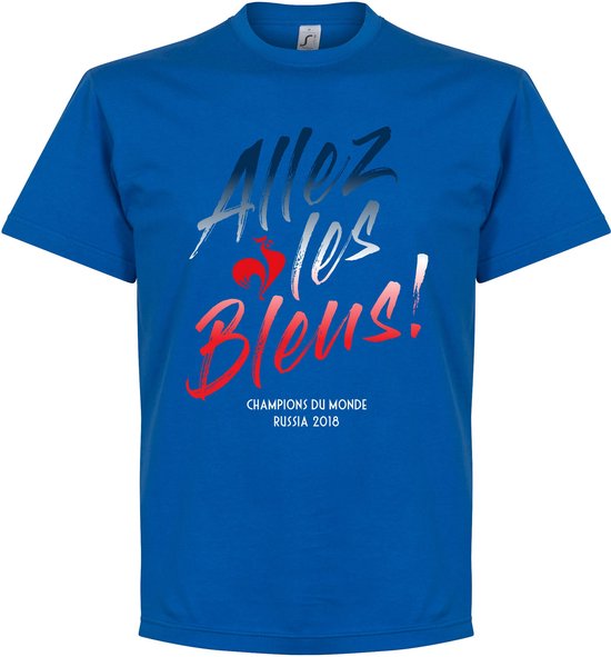 Frankrijk Allez Les Bleus WK 2018 Winners T-Shirt - Blauw - S