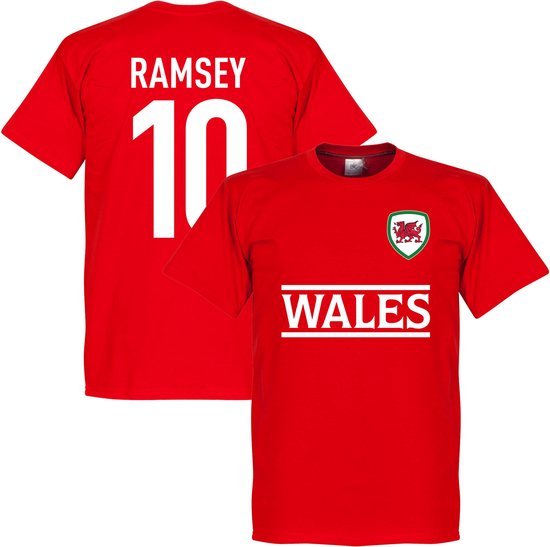 Wales Ramsey 10 Team T-Shirt - Rood - L