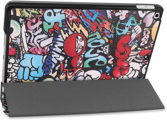 iPad 10.2 (2019) Case manches Tablet Bookcase Smart Cover Case Graffiti