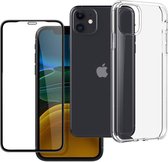 Backcover Backcover Hoesje Geschikt voor: iPhone 11 Pro Hoesje Anti-Shock TPU Siliconen Case + 2 Full Tempered Glass Screenprotector