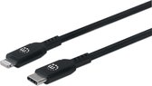 Manhattan Apple iPad/iPhone/iPod Aansluitkabel [1x USB-C stekker - 1x Apple dock-stekker Lightning] 0.50 m Zwart