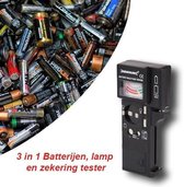 3 in 1 Batterijen, lamp en zekering tester