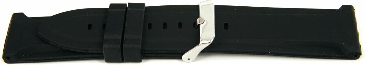 Horlogeband Universeel XI15 Silicoon Zwart 24mm