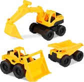 Relaxdays speelgoed werkvoertuigen - kiepwagen, graafmachine - zandbakspeelgoed