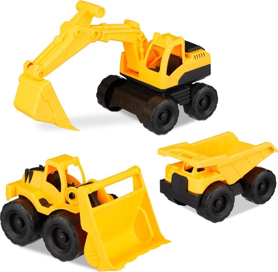 vervormen optie plan Relaxdays speelgoed werkvoertuigen - kiepwagen, graafmachine -  zandbakspeelgoed | bol.com