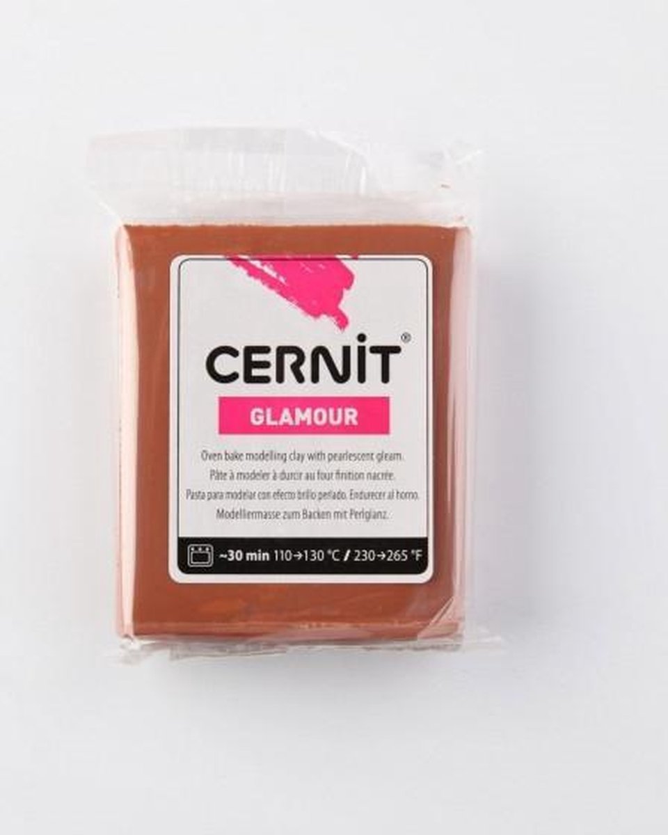 Boetseerklei bruin - Cernit Glamour 56g brown