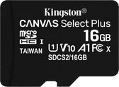 Mémoire flash Canvas Select Plus de Kingston Technology 16 Go MicroSDHC Class 10 UHS-I