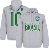 Brazilië Neymar JR 10 Team Hooded Sweater - Grijs - Kinderen - 92/98