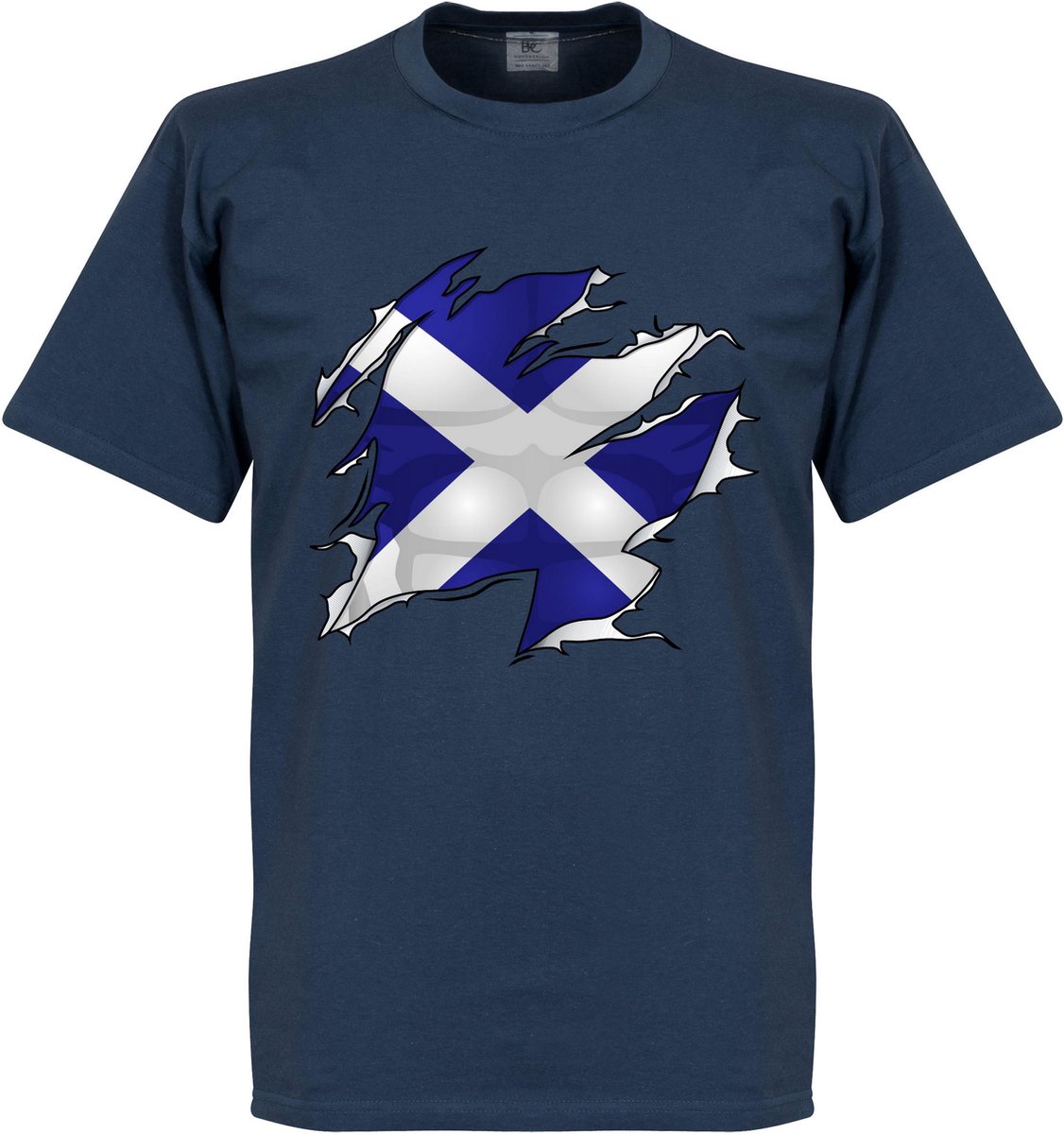 1126x1200.jpg Schotland Ripped Flag T-Shirt - Navy - Kinderen - 128 - Afbeelding 1