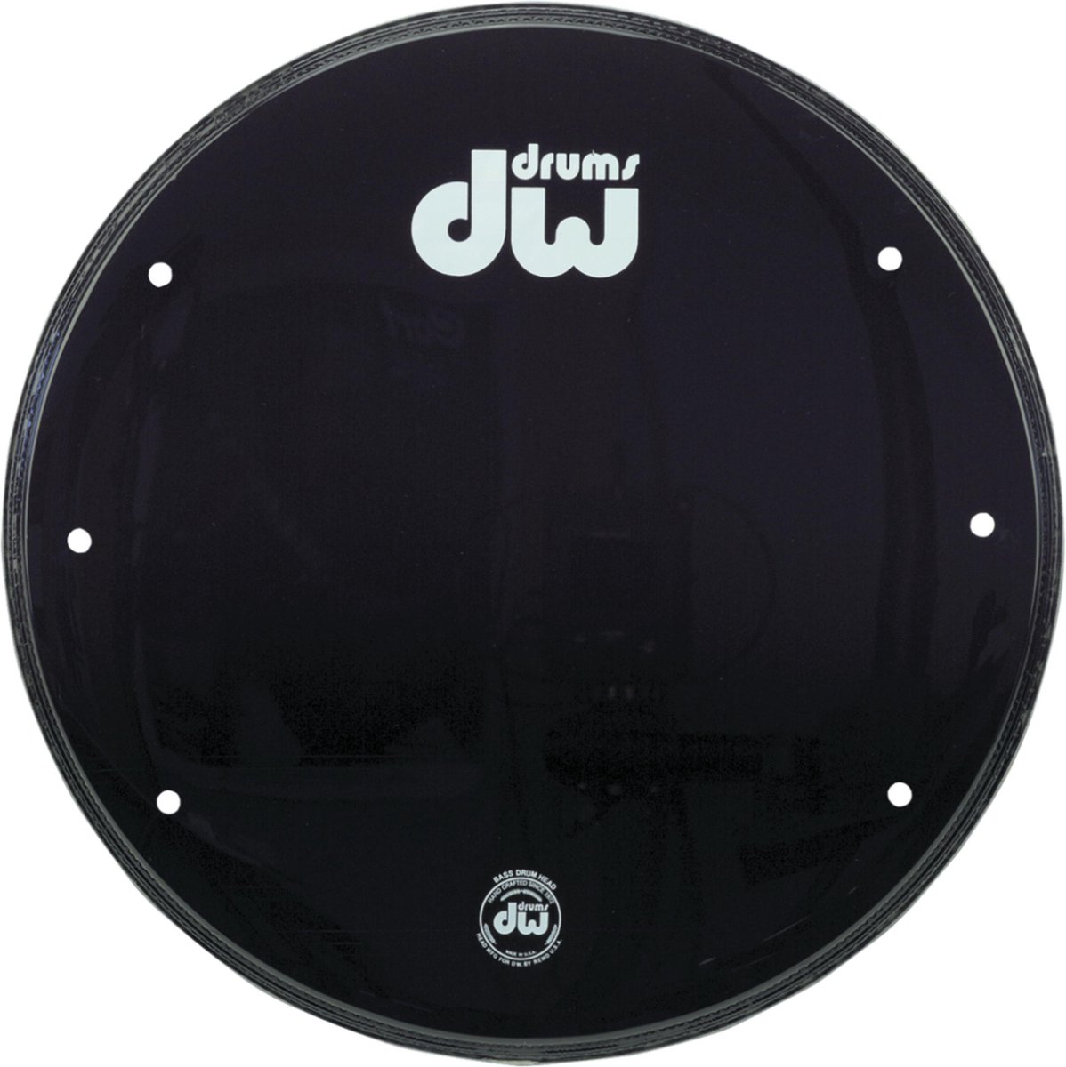 DW basDrum Frontvel 22", zwart, Logo - Bass drumvel