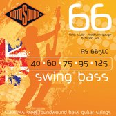 Rotosound bas snaren RS665LC 5er 40-125 Swing bas 66, Stainless Steel - Snarenset voor 5-string basgitaar
