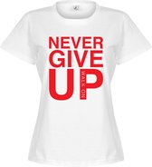 Never Give Up Liverpool T-Shirt - Wit - Dames - M