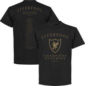 Liverpool Champions Of Europe 2019 Selectie T-Shirt - Zwart  - XS