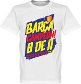 Barcelona Campion 8 de 11 T-Shirt - Wit - S