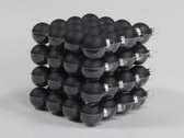 Black Combi Kerstballen - Cb. 64 Glasballen/cap Black Combi 40 Mm