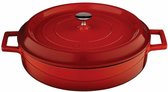 LAVA Trendy Multifunctionele Braadpan - Dutch Oven - 24 cm - Root - Gietijzeren - Emaille Coating - Casserole - 2.47 L