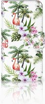 iPhone Xs Bookcover hoesje Flamingo Palms