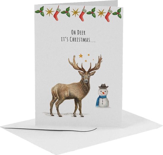 Carte double joyeux Noël (+ enveloppe) - Pingouin à Roulettes