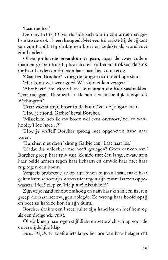 Pagina 19 van een boek met een tekst over Olivia.