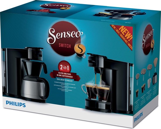 Cafetière SENSEO PHILIPS Machine à café dosette + café filtre Verseuse  isotherme