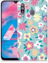 Back Cover Geschikt voor Samsung M30 TPU Siliconen Hoesje Flower Power