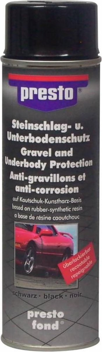 Spray anti-gravillon et anticorrosion noir PRESTO 500 ml